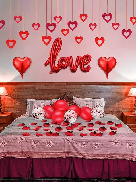 Bedroom wall valentine day decoration