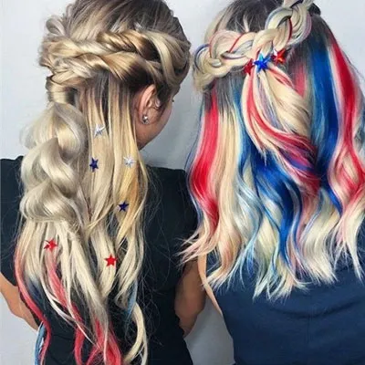 Color-chalks-Hairstyle for 4th of july