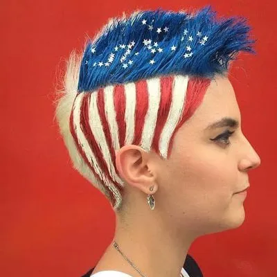 4th of july Creative-spike-hair-paint