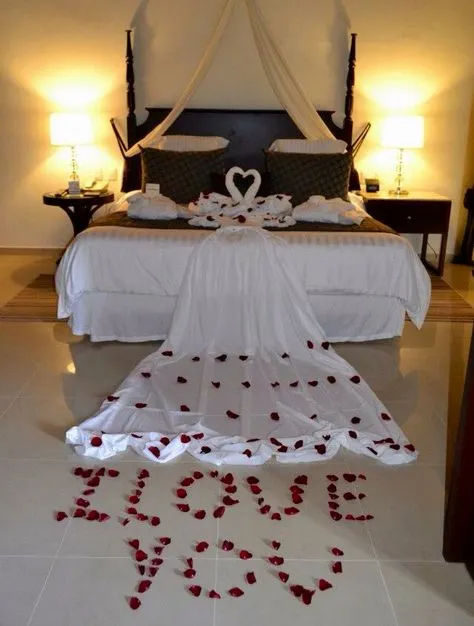 Valentine’s day room decoration with cloth